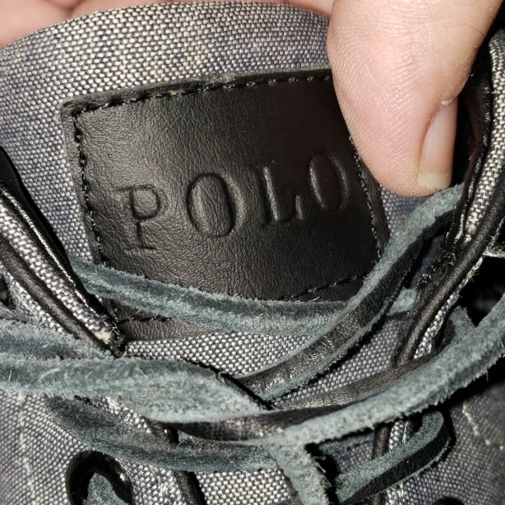 Grey and black ralph Lauren polo tennis shoes